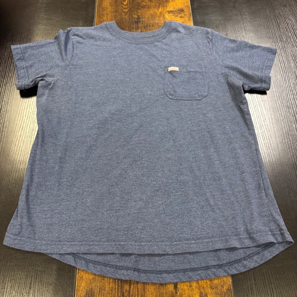 Ariat Rebar Womens XL Blue Heathered Pocket T-Shirt Short Sleeve Work Top